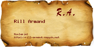 Rill Armand névjegykártya